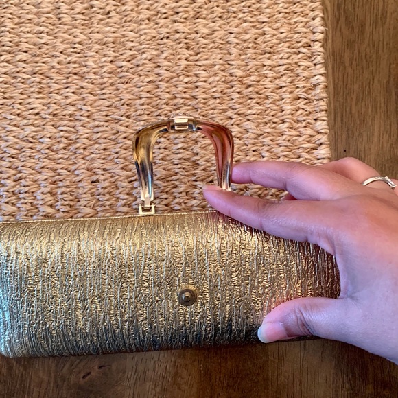 New beautiful party clutch purse golden stone - Picture 6 of 8